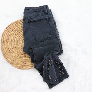 Lucky Brand Lolita Skinny Jeans Raw Hem Embellished